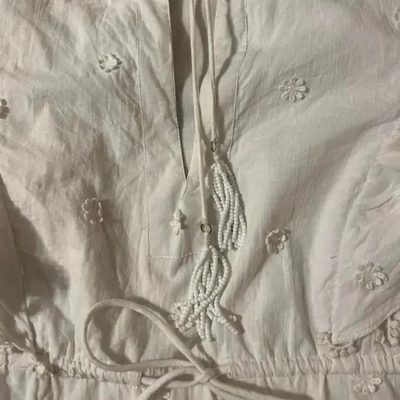 Prairie Cottagecore White Embroidered Dress | Farm Rio XL - Picture 10 of 10